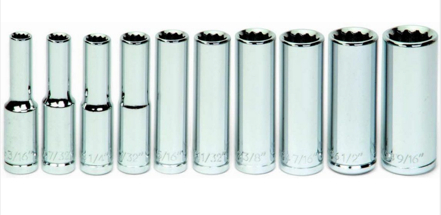 WILLIAMS 30937 1/4" DRIVE 10 PIECES SAE SOCKETS SET