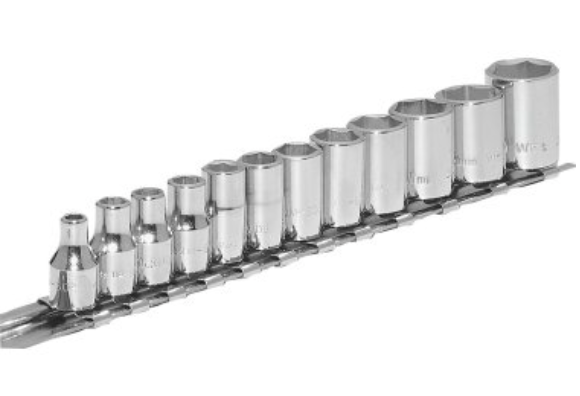 Williams® Socket Set, Metric, 6pt Shallow, 1/4" Drive, 12pc