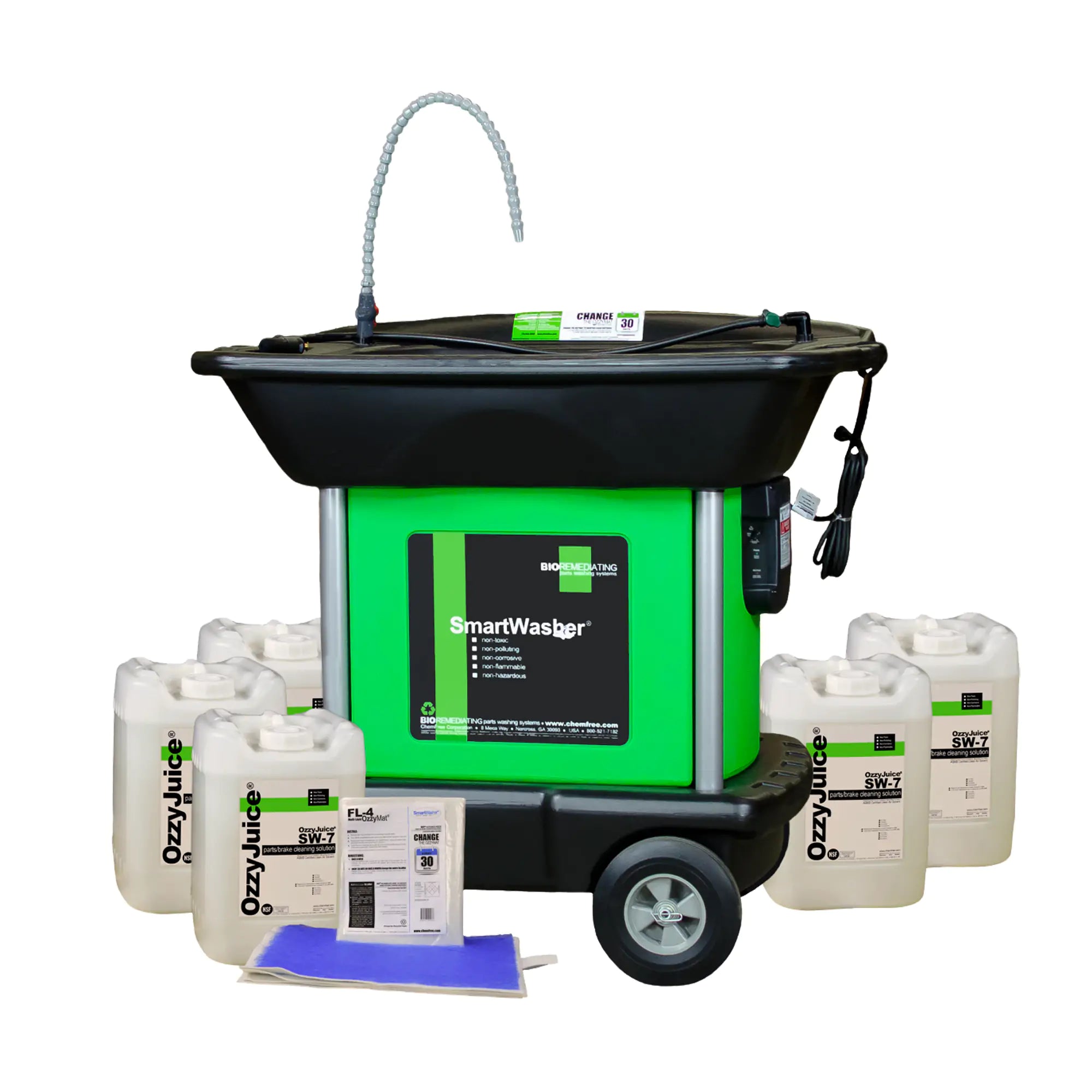 SmartWasher® SW-737 Mobile Parts Washer Kit, Plastic, 25 gal.