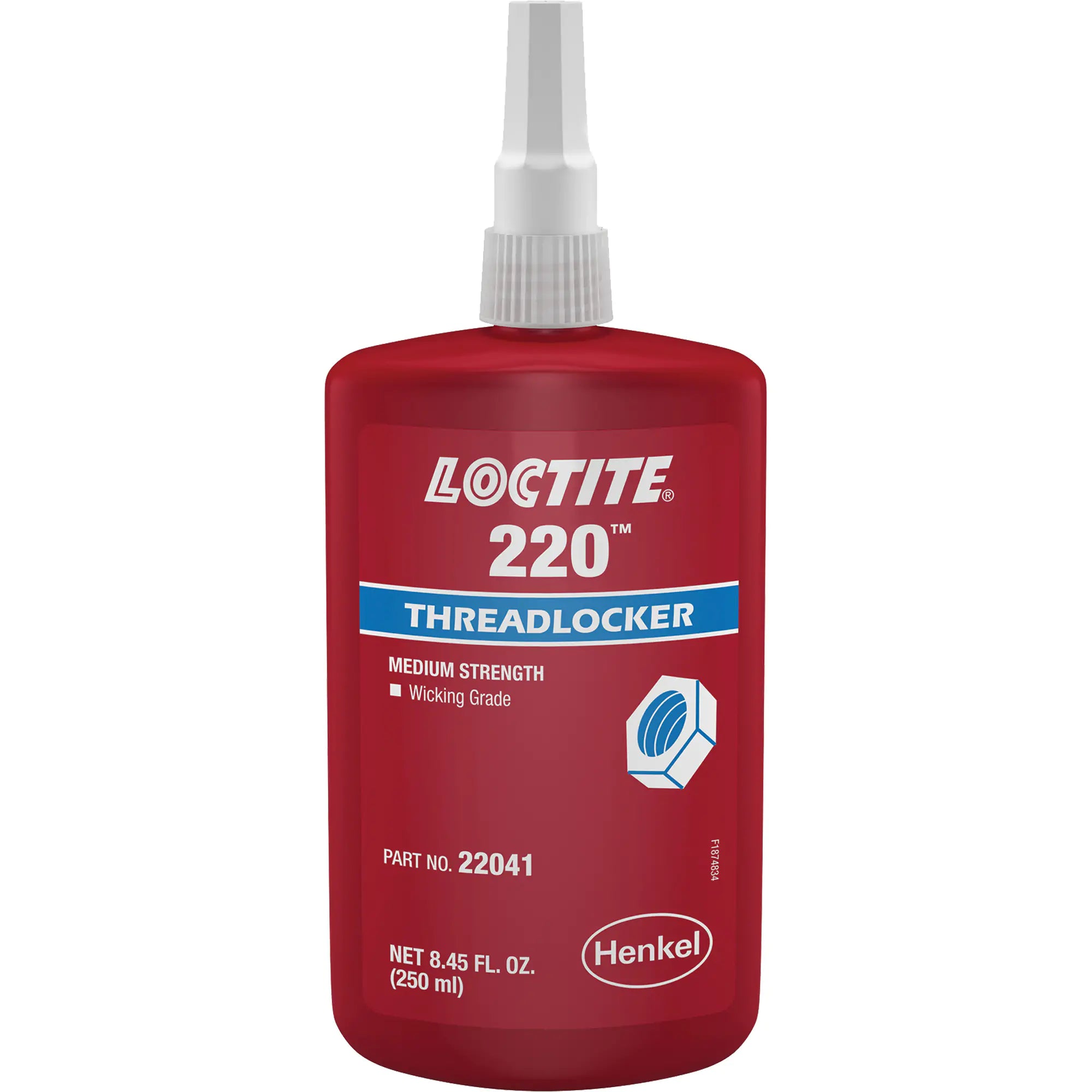 220 Threadlocker, Blue, Medium, 250 ml, Bottle Bottle