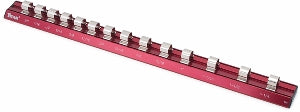14-SLOT RED MAGNETIC SOCKET RAIL, 1/2