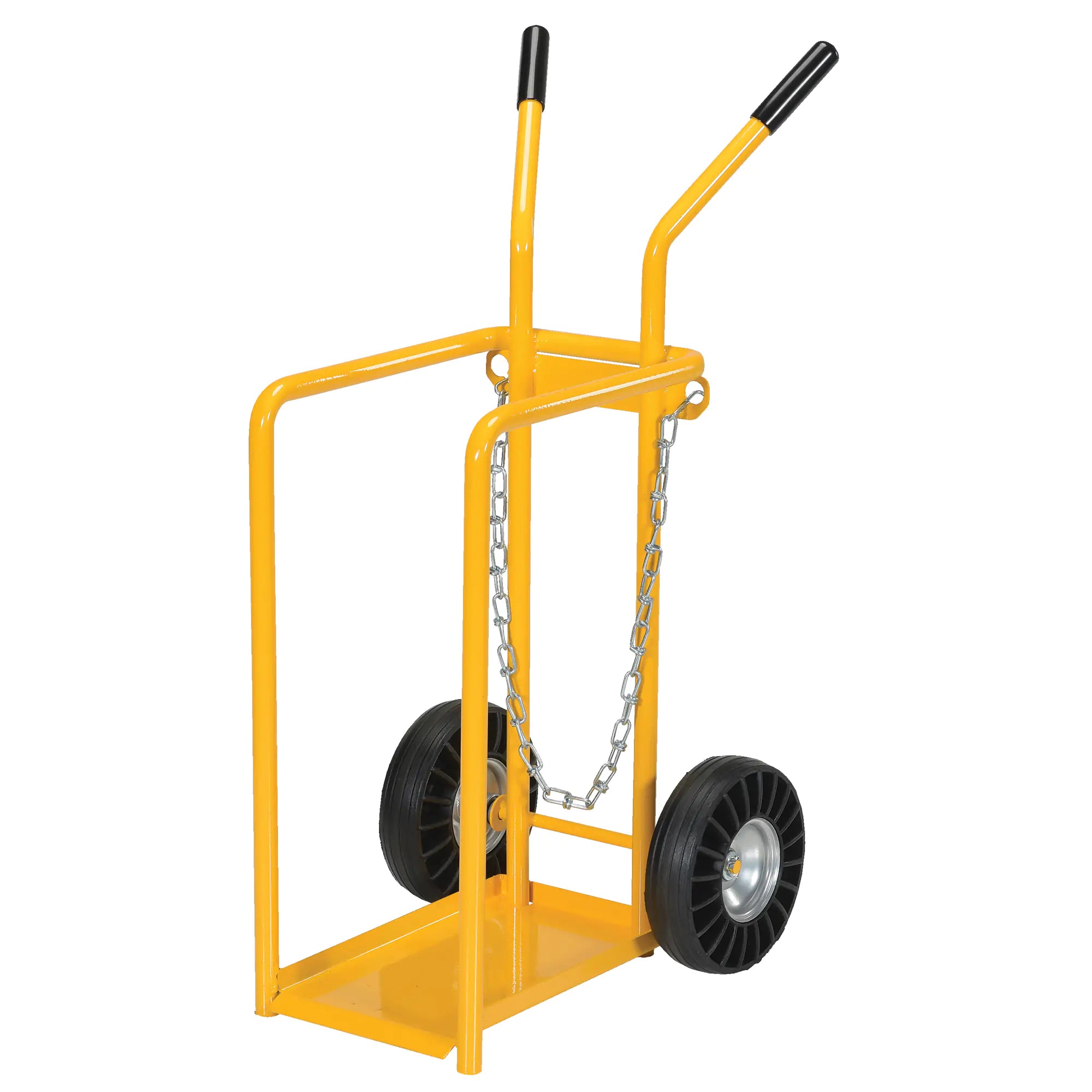 Gas Cylinder Cart, Mold-on Rubber Wheels, 9-13/16