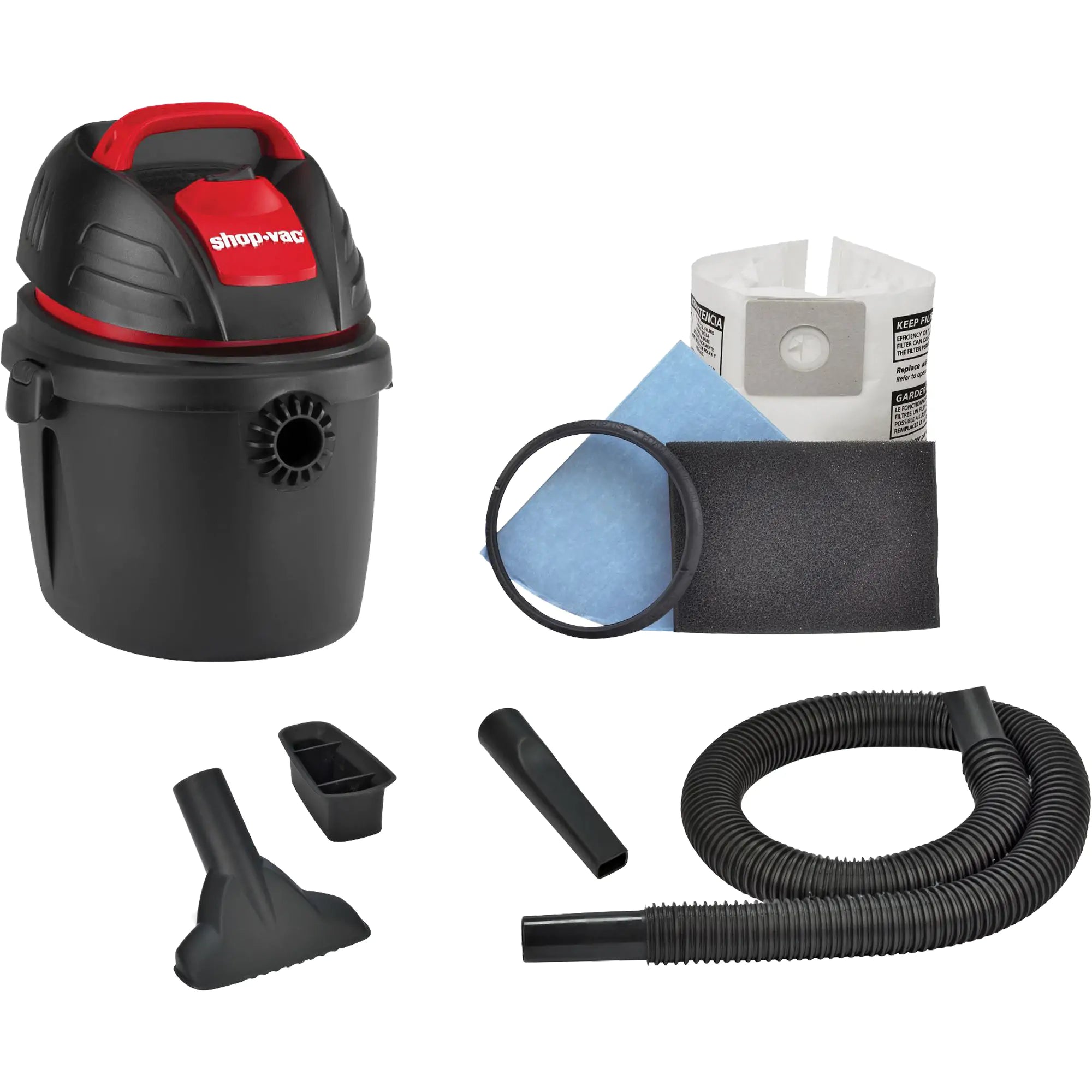 Portable Shop Vacuum, Wet-Dry, 2.5 HP, 2.5 US Gal. (9.5 Litres) Each