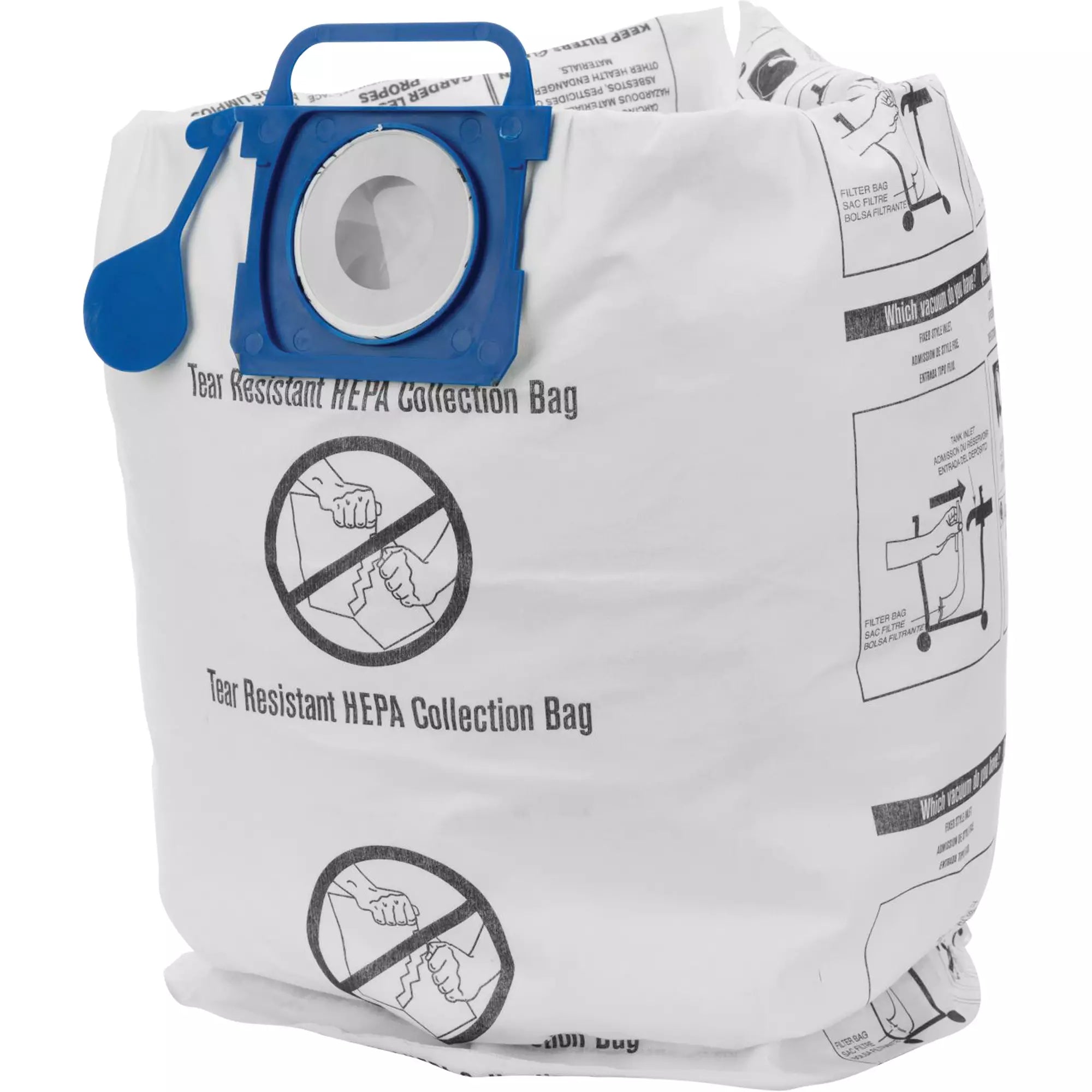 Genuine HEPA Tear-Resistant Filter Bags, 5 - 10 US gal. Pack of 2