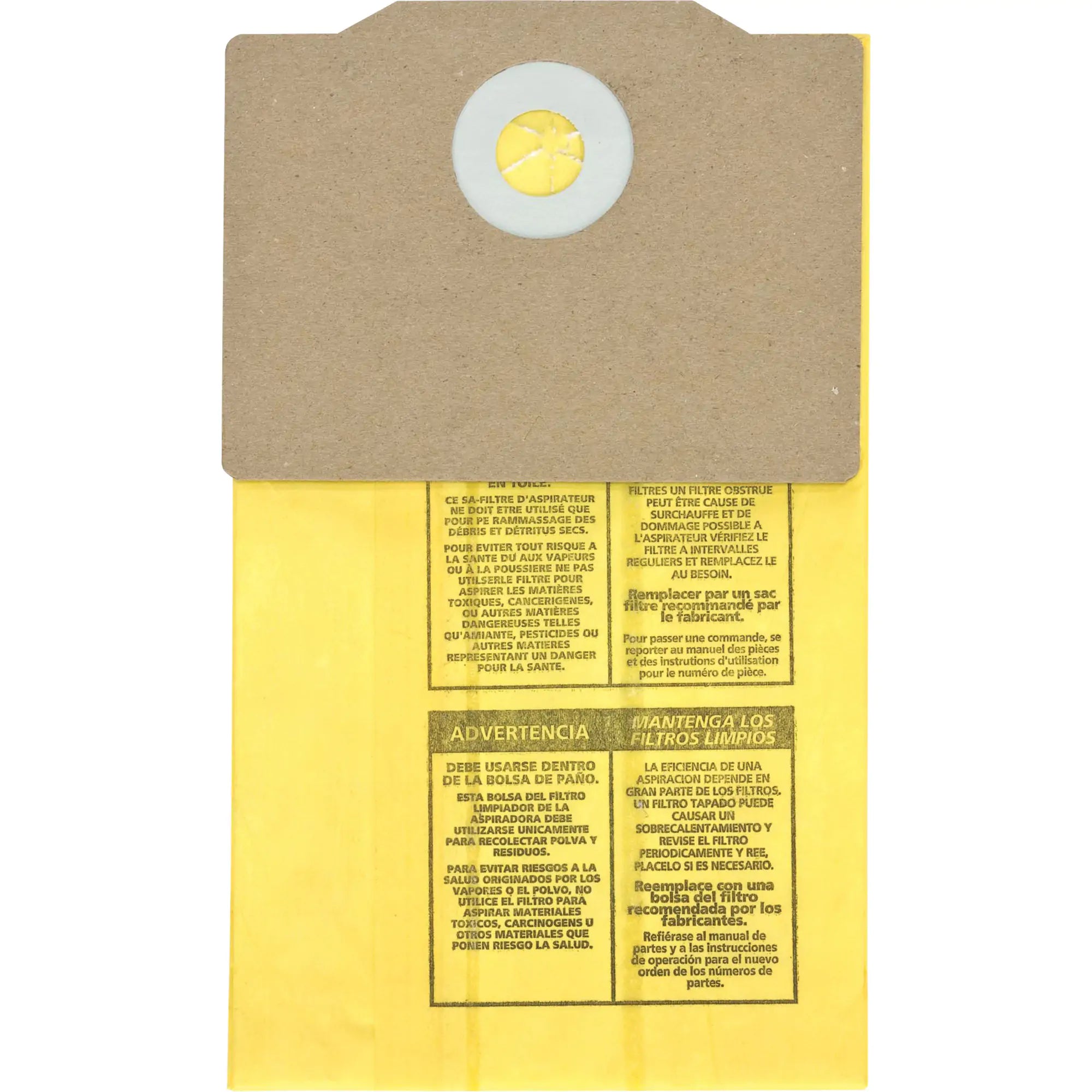 Genuine Back Pack Vacuum Collection Filter Bags, 1.75 US gal. Pack of 5