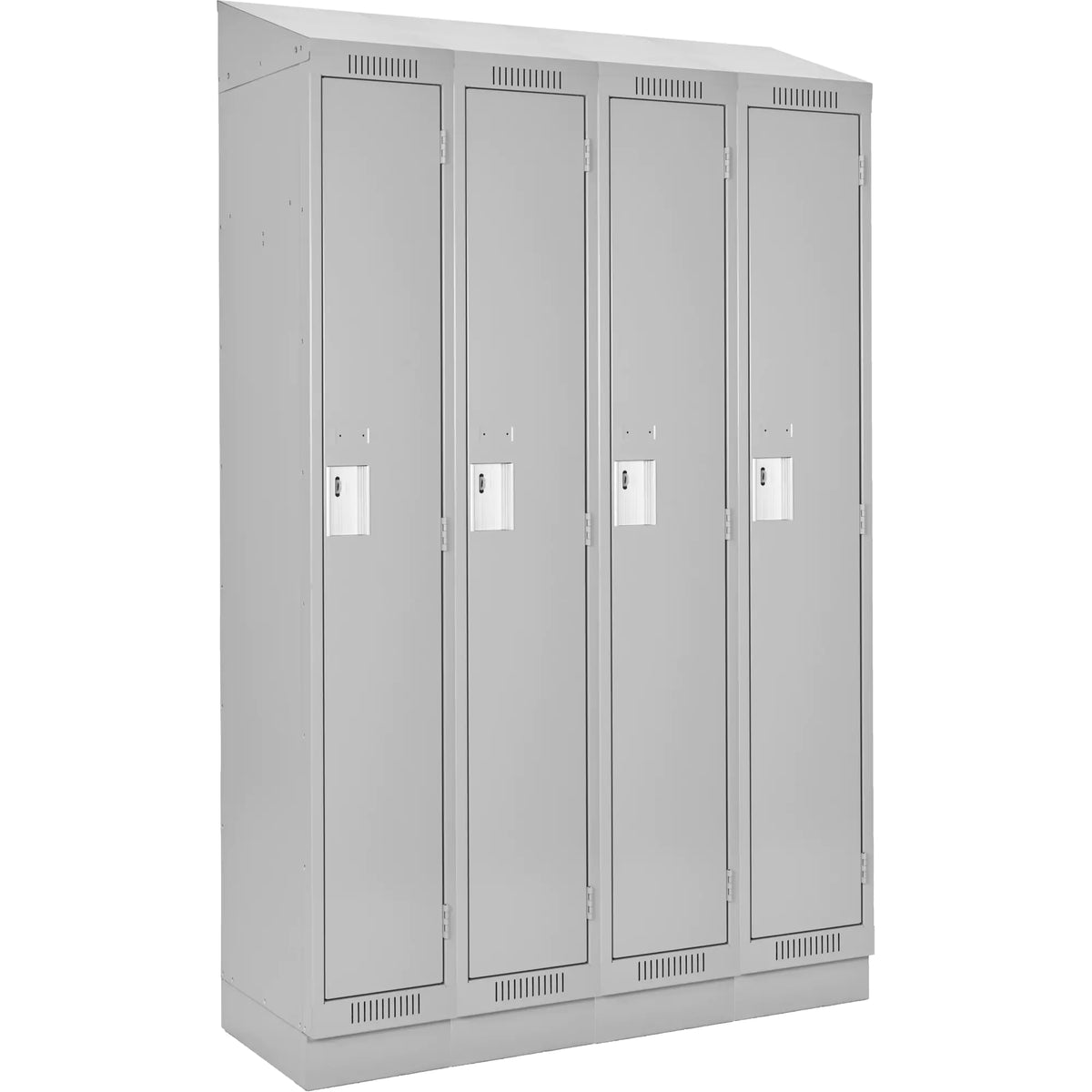 Clean Line™ Lockers, Bank of 4, 48" x 18" x 82", Steel, Grey, Rivet (A