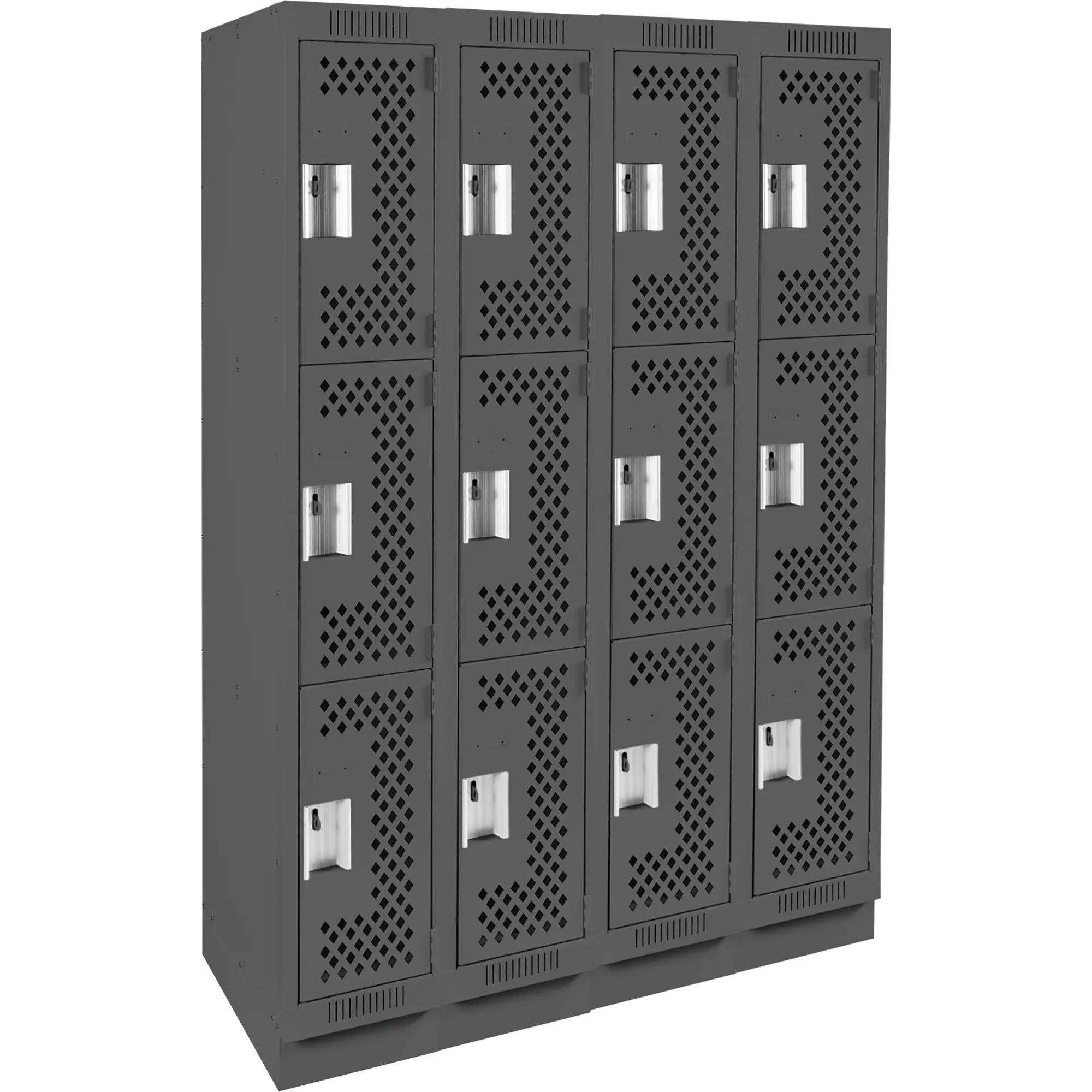 Clean Line™ Lockers, 3 -tier, Bank of 4, 48
