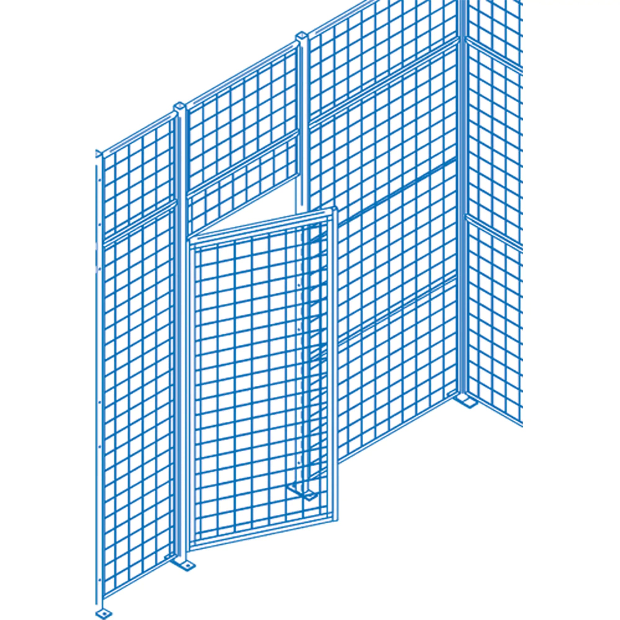Wire Mesh Partition Components - Swing Doors, 3' W x 7' H Each