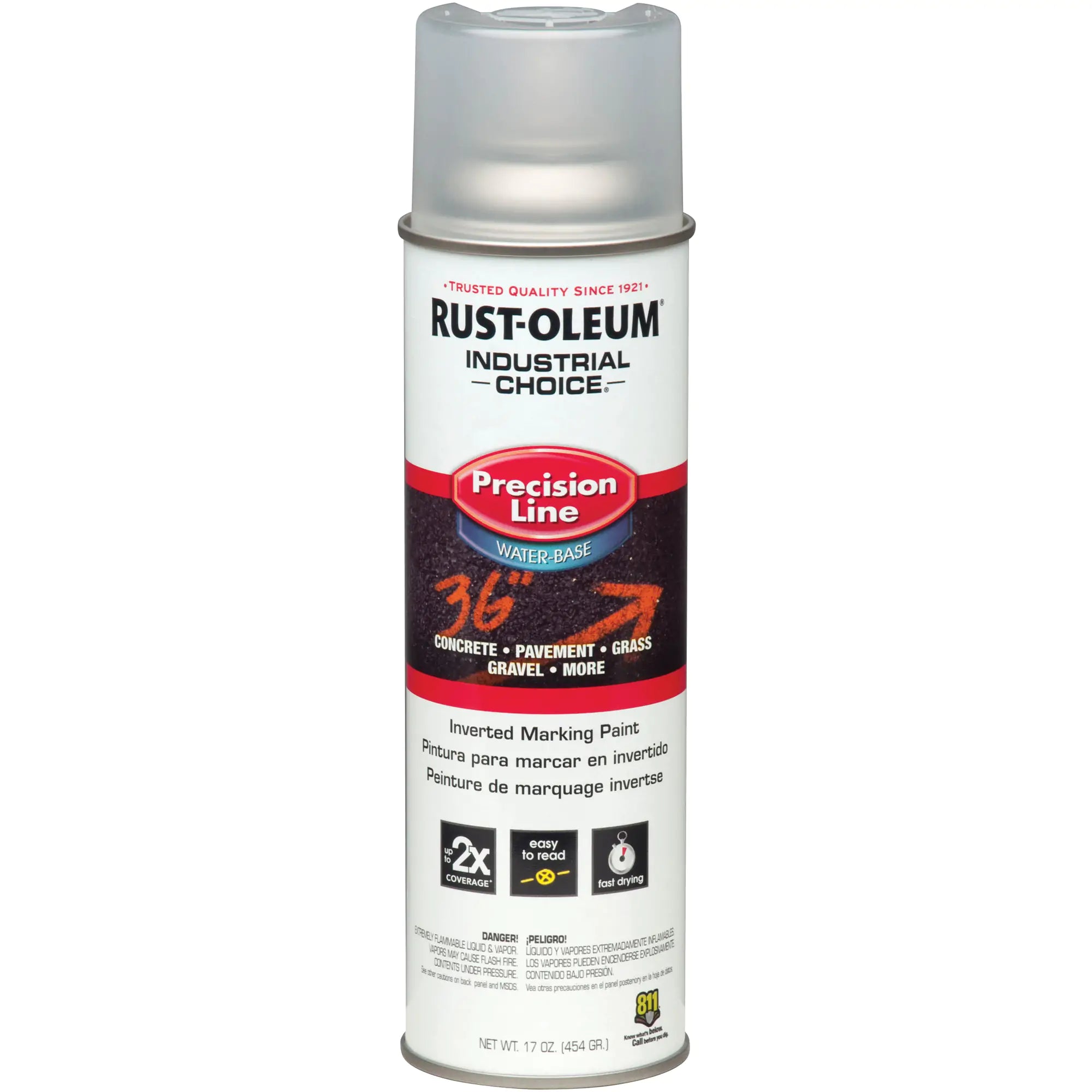 Water Based Inverted Marking Paint , Clear, Aerosol Can