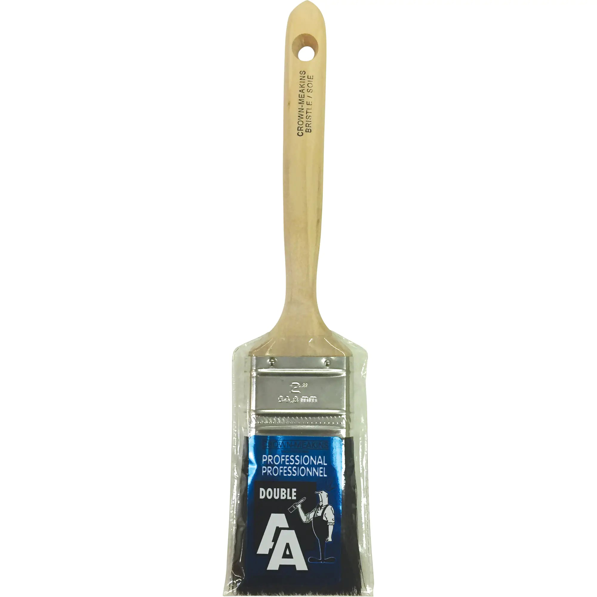 Straight Sash Paint Brush, Bristle, Wood Handle, 2