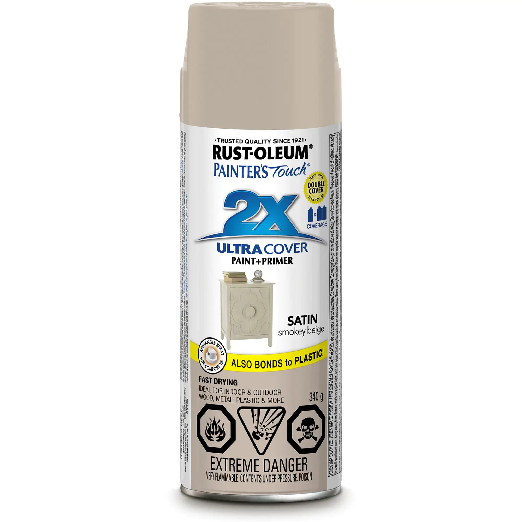 Painter's Touch® Ultra Cover Paint, Beige, Aerosol Can, Satin Can