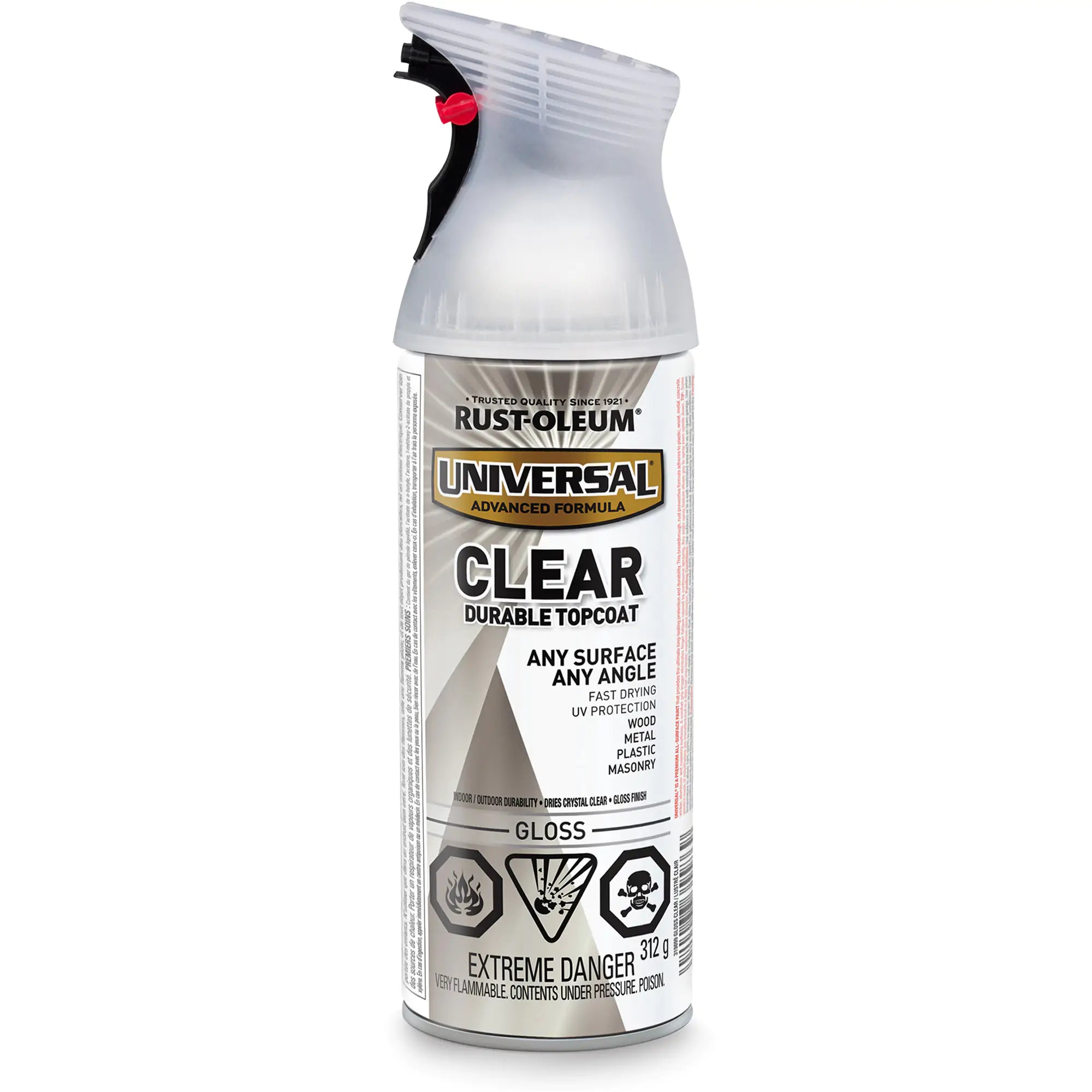 Universal® Top Coat Spray Paint, Clear, Aerosol Can, Gloss Can