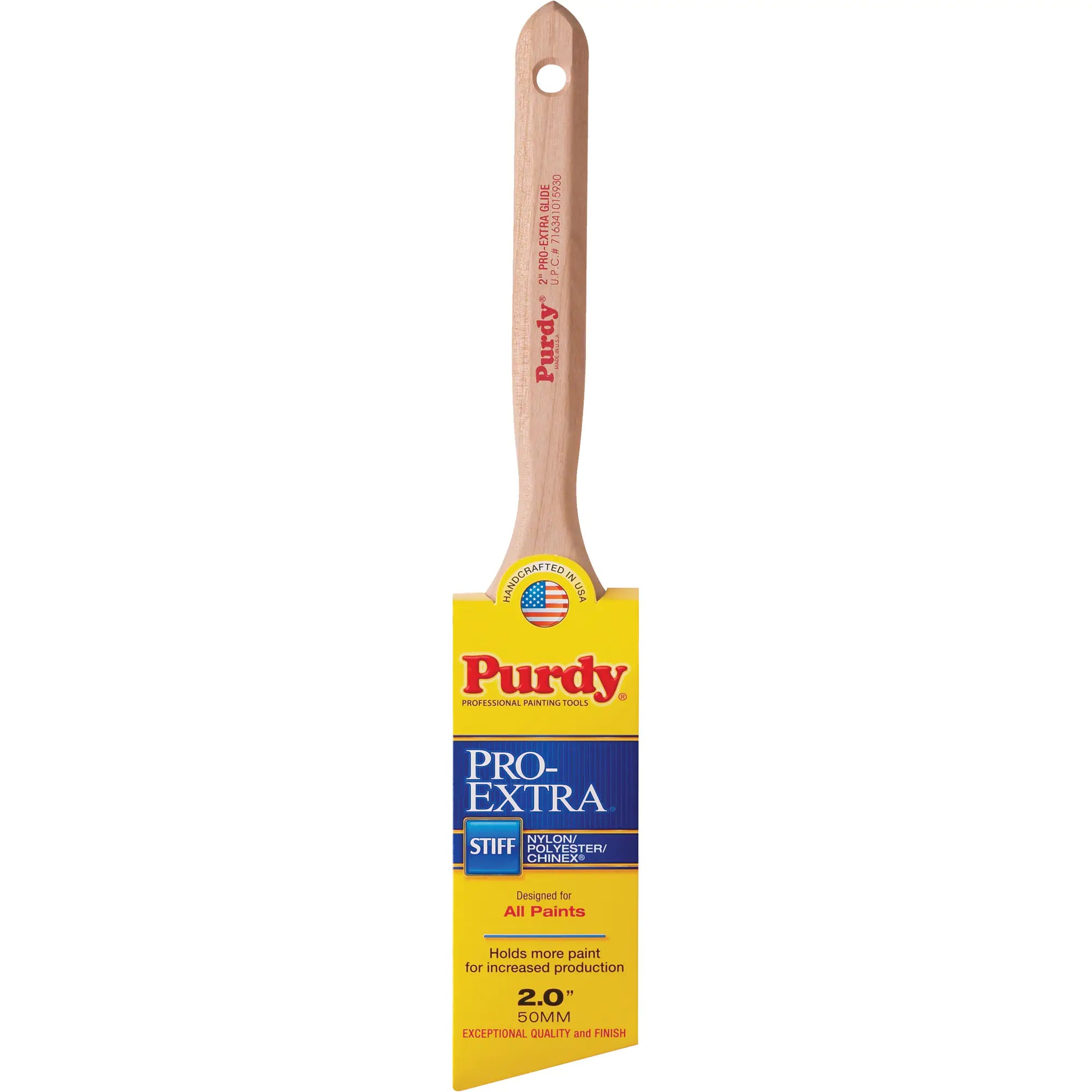 Pro-Extra Glide Paint Brush, Blended Material, Wood Handle, 2