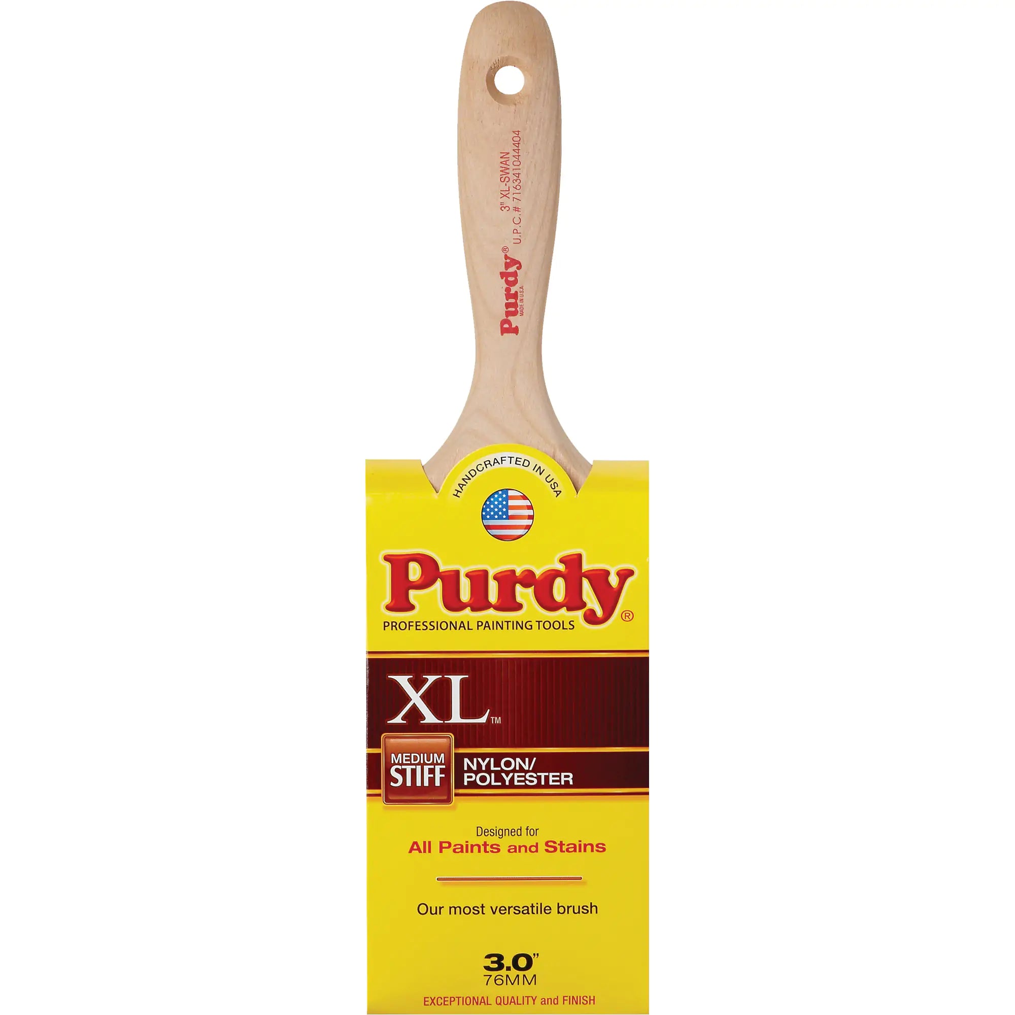 XL Club Paint Brush, Poly/Nylon, Wood Handle, 3