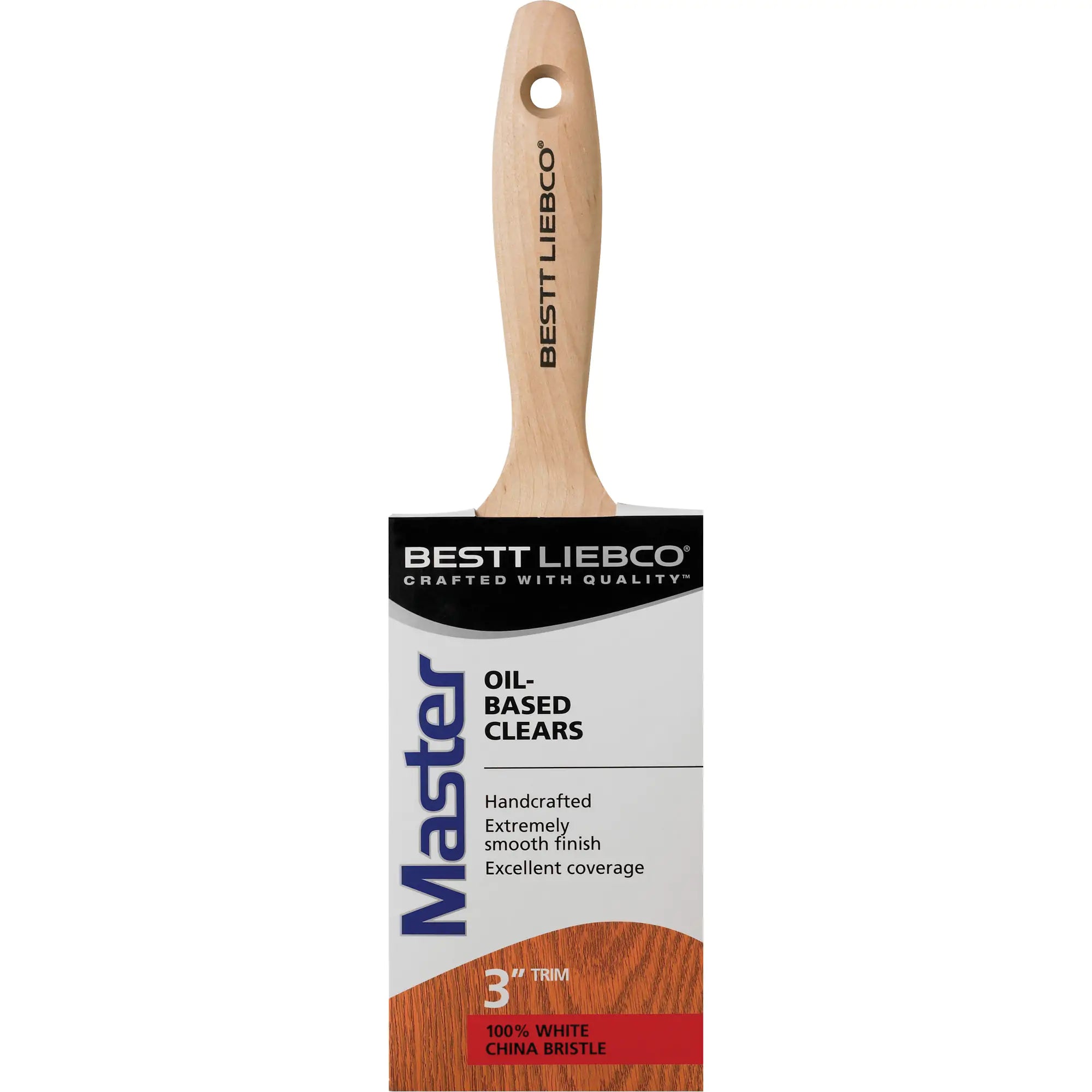Master Trim & Angle Paint Brush, White China, Wood Handle, 3