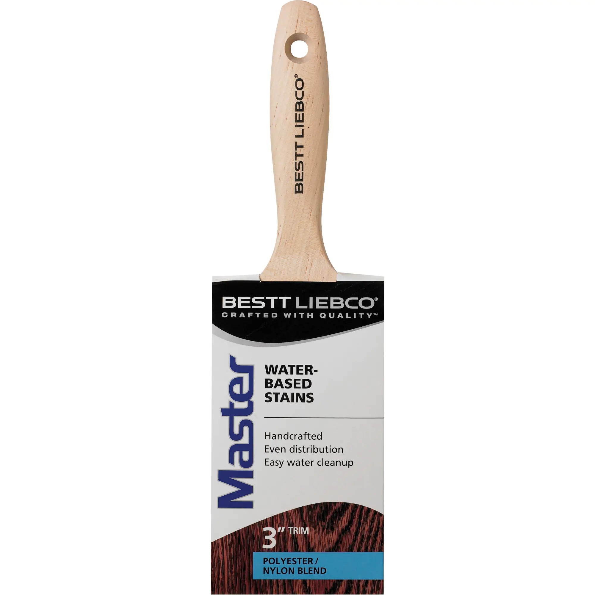 Master Water-Based Stains Trim & Angle Paint Brush, Poly/Nylon, Wood Handle, 3