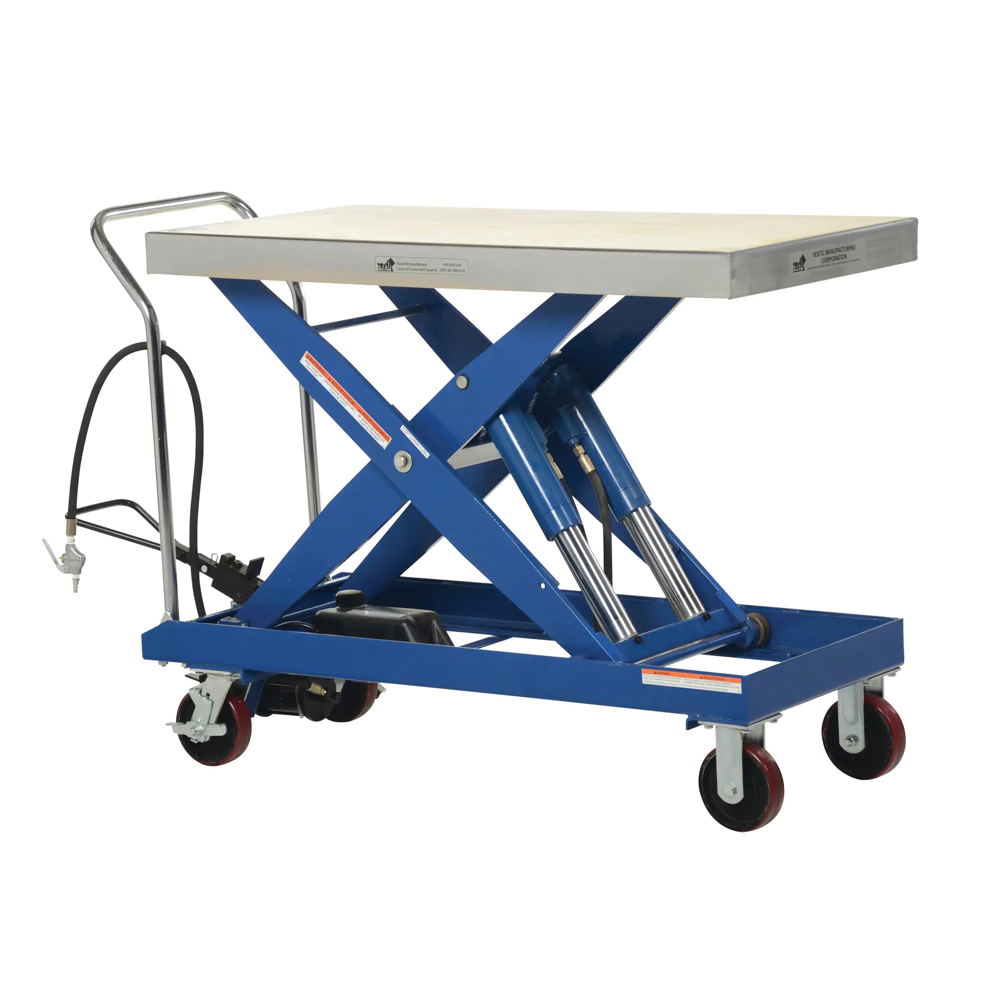 Pneumatic Hydraulic Scissor Lift Table, Steel, 47-1/2