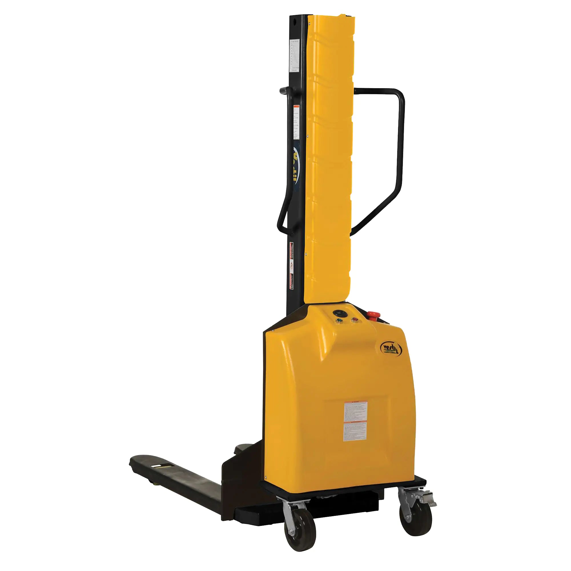 Narrow Mast Powered Lift Stacker, Electric Operated, 1000 lbs. Capacity, 63