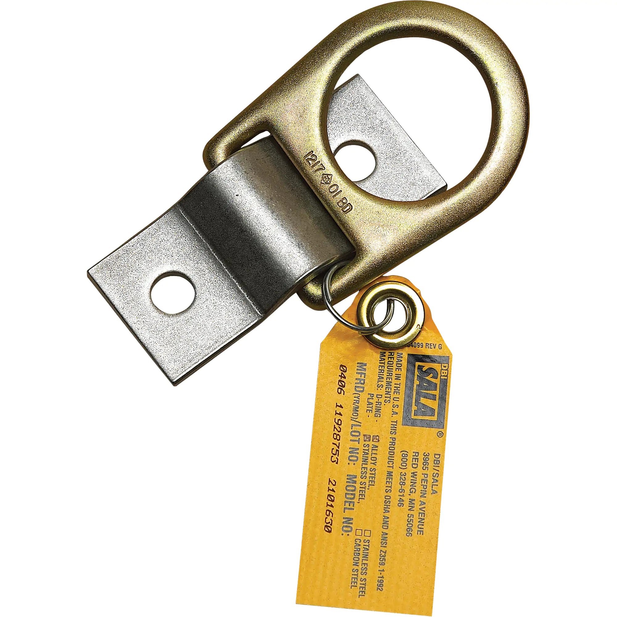 D-Ring Anchorage Plates, Bolt-On/D-Ring, Permanent Use Each