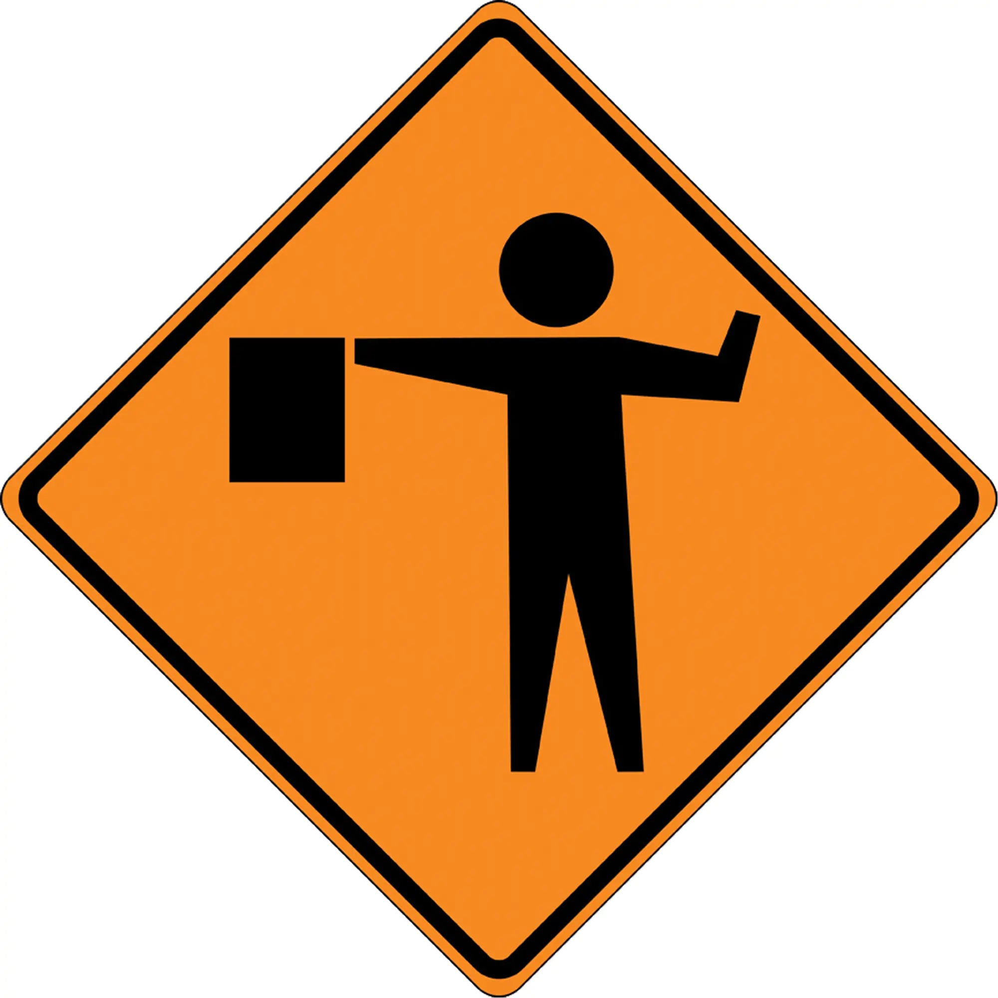 Tilt-Adjust™ Flagman Ahead Roll-Up Construction Sign, 36