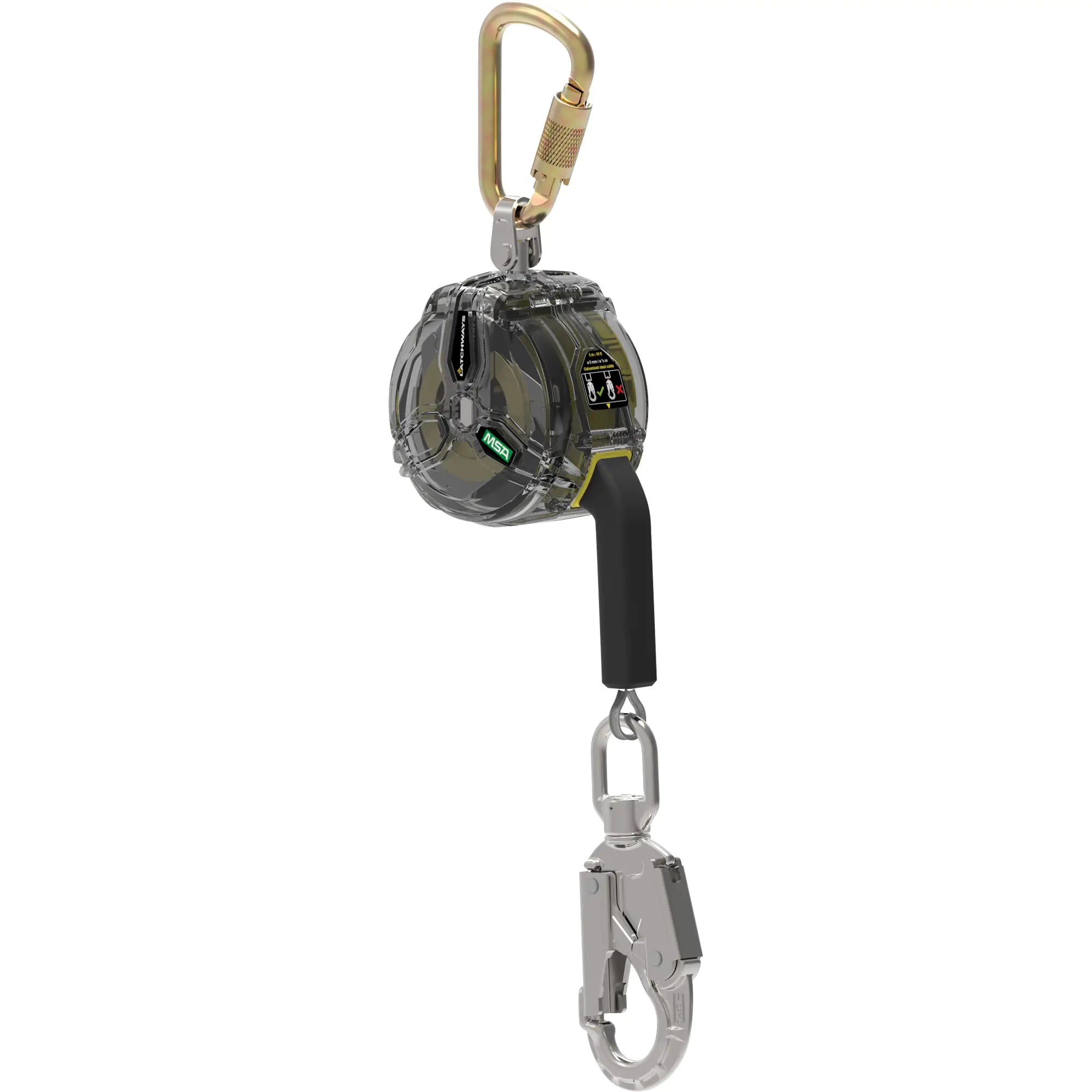Latchways® Personal Fall Limiter, 10', Galvanized Steel, Swivel Each