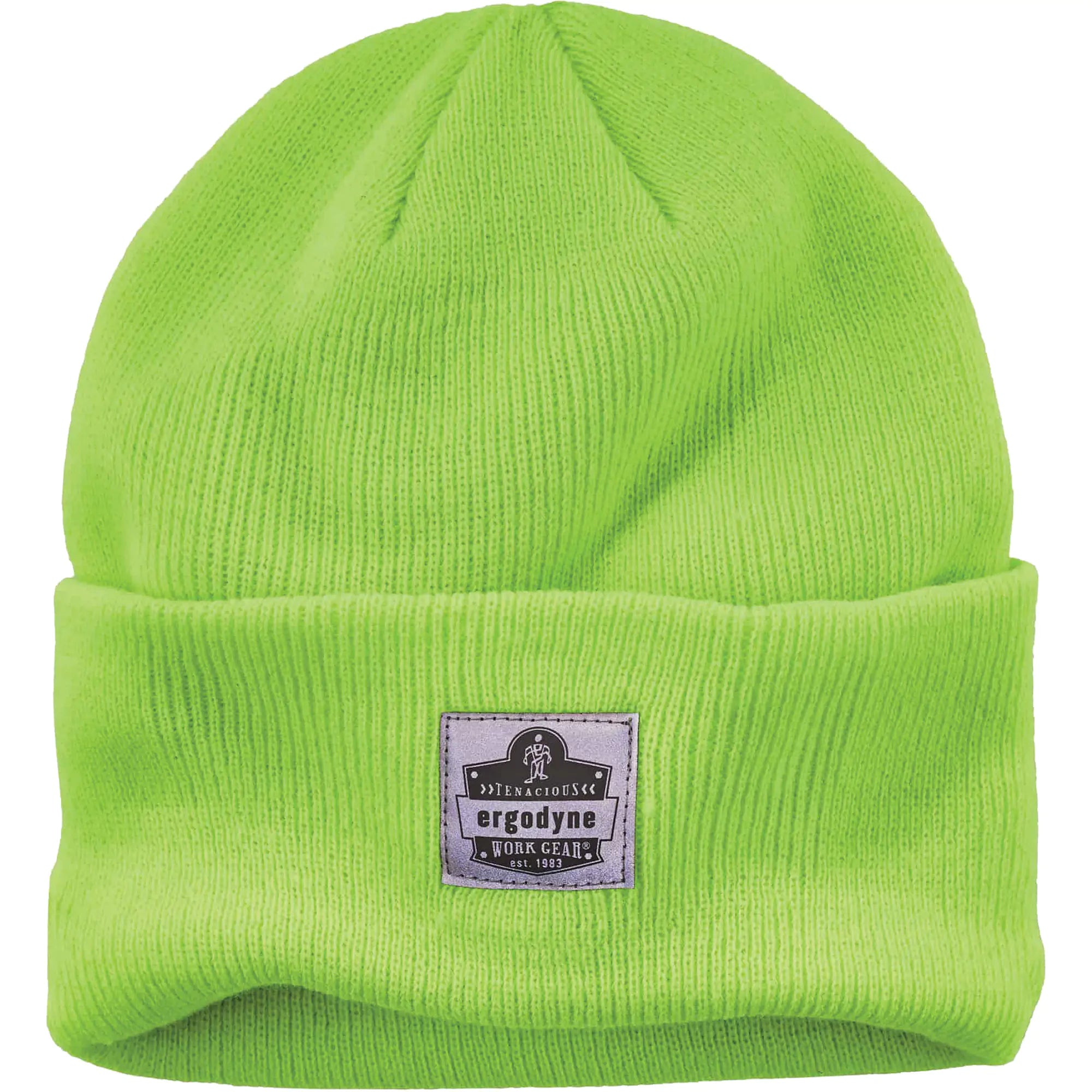 N-Femo® Rib Knit Beanie Hat, One Size, High-Visibility Lime Green Each