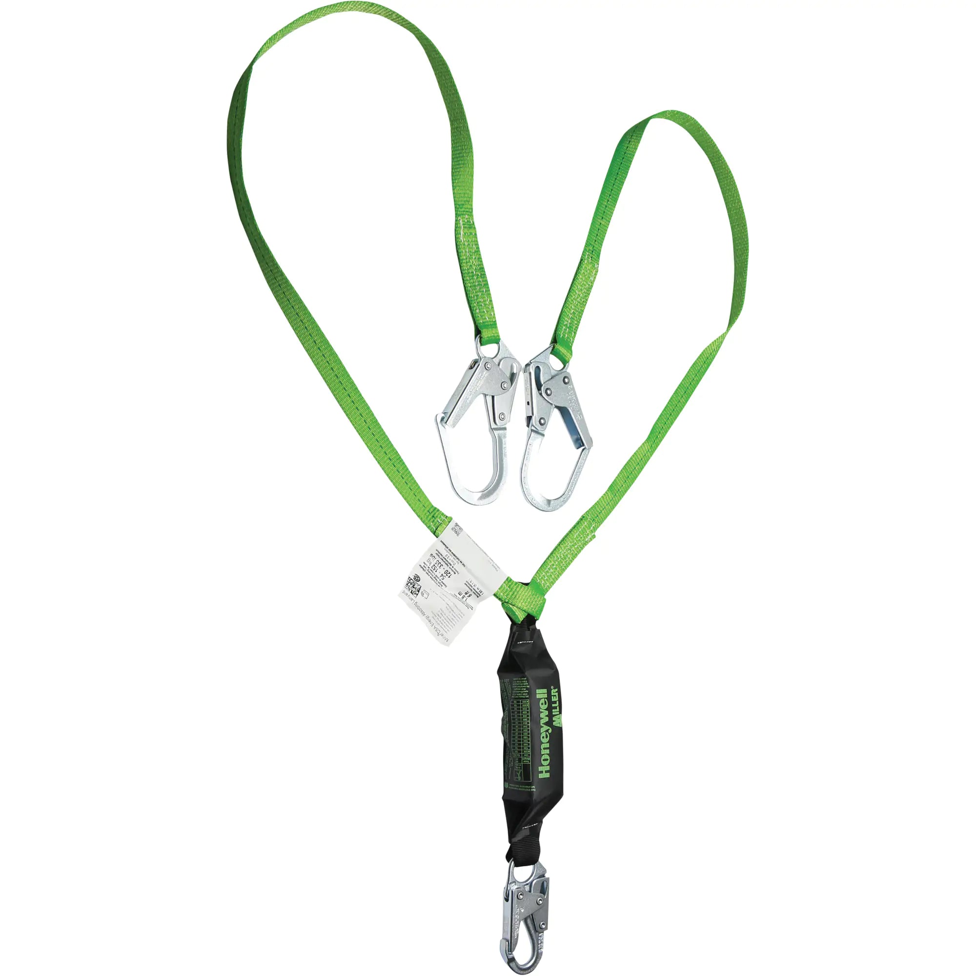 Miller® HP™ Shock-Absorbing Lanyard, 6', Locking Rebar Hook Center, Locking Snap Hook Leg Ends, Polyester Each