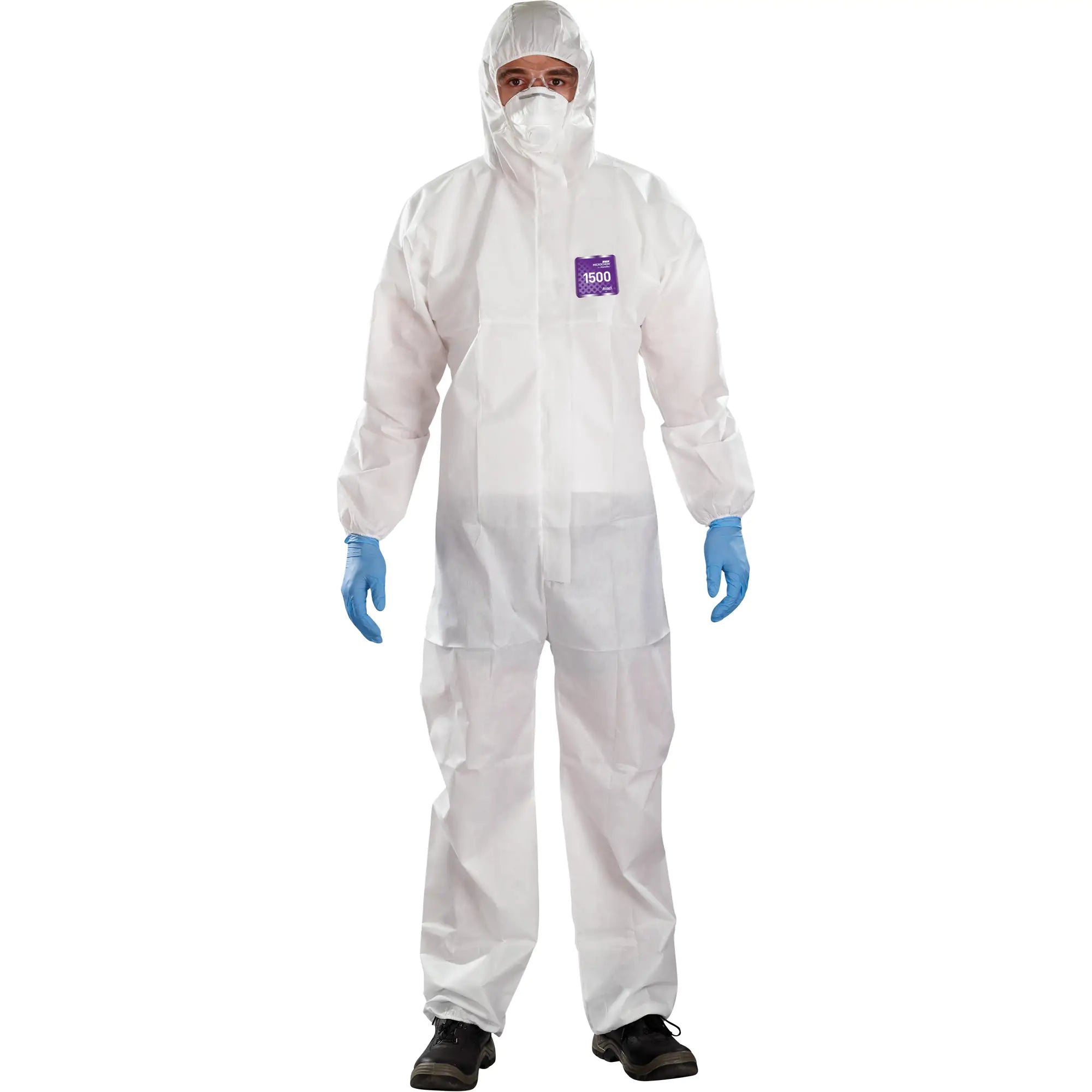 Alphatec™ Microchem™ Coveralls with Collar, Large, White, SMS Each