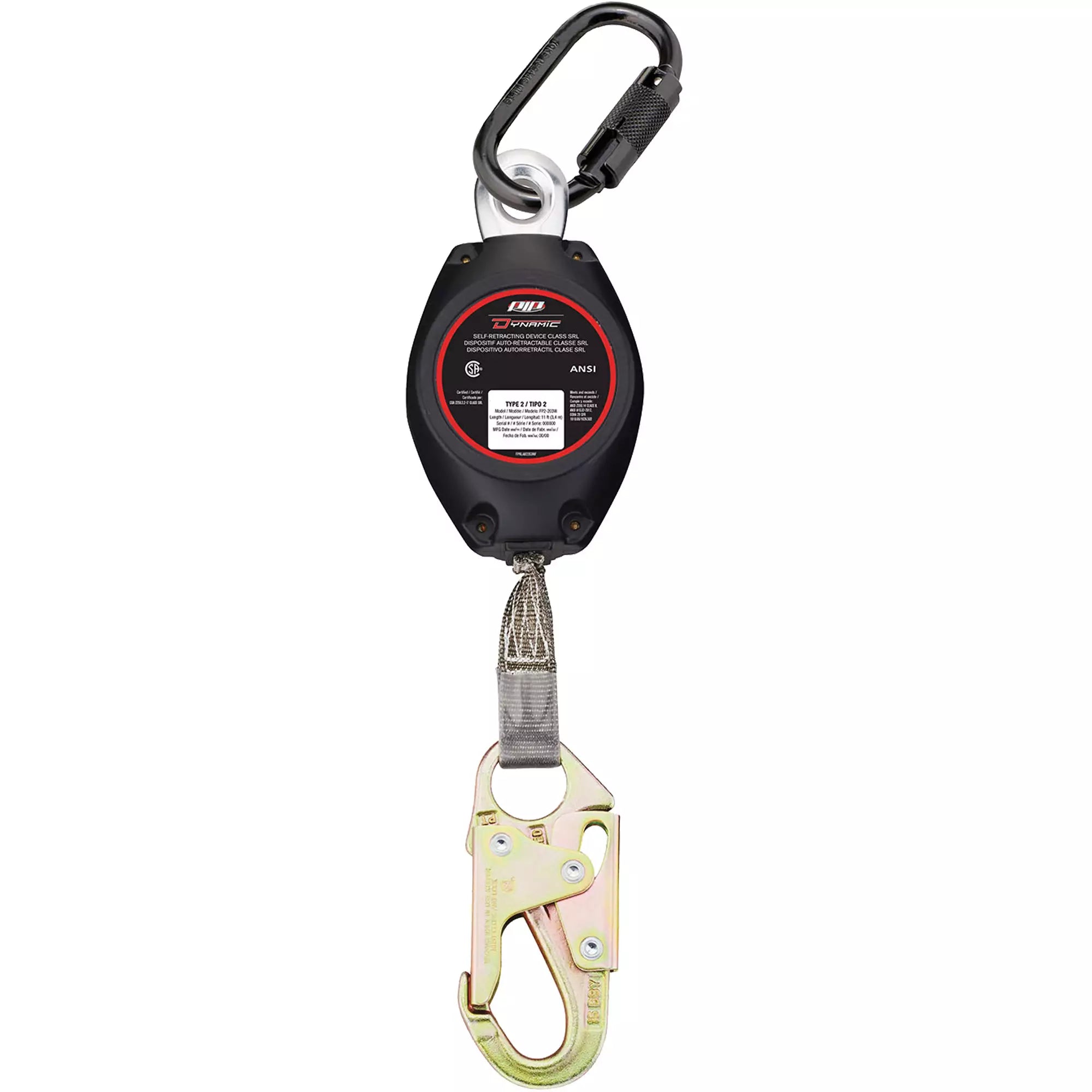 Dynamic™ Small Snap Hook Self-Retracting Lifeline, 11', Polyester, Swivel Each