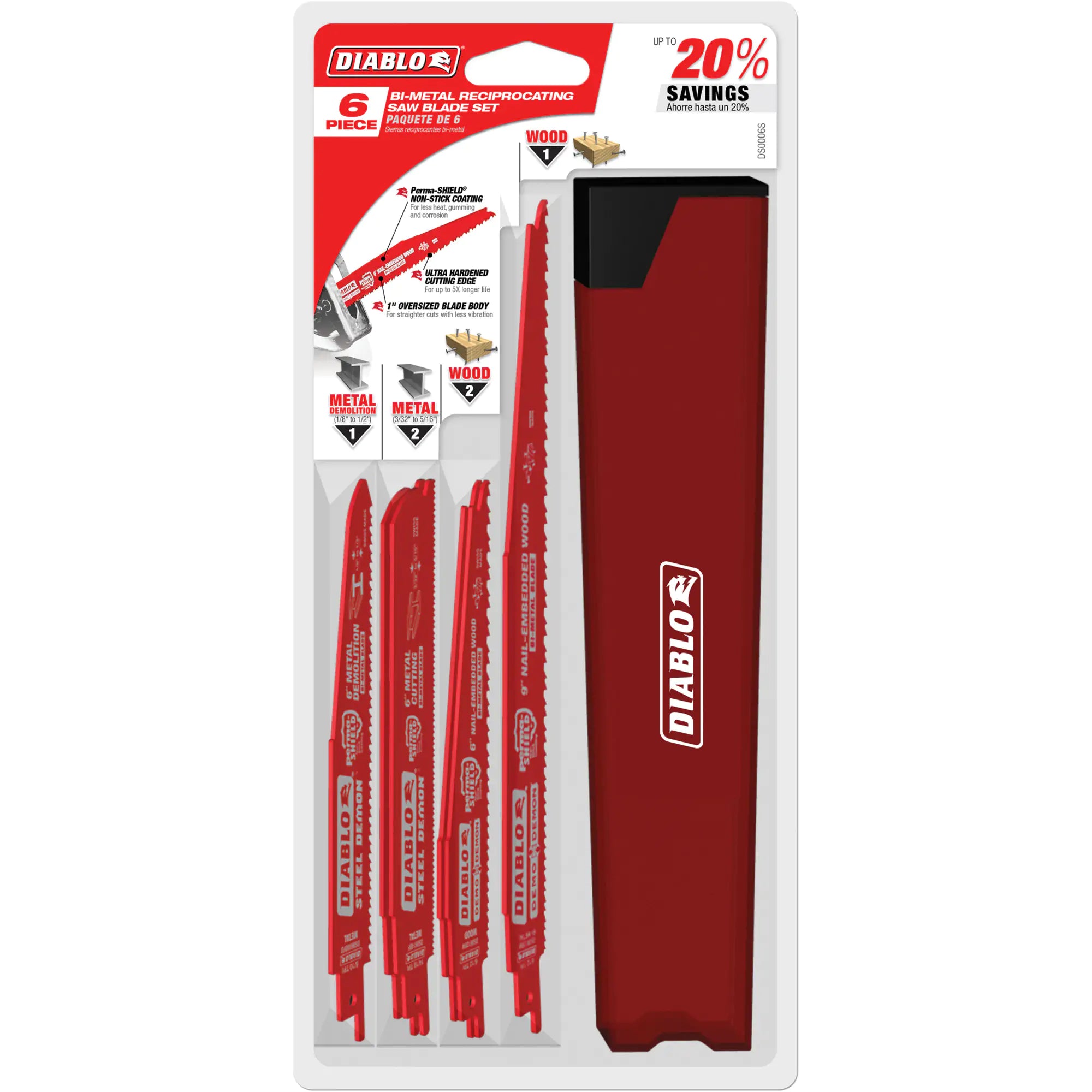 Nail-Embedded Wood & Metal Cutting/Demo Reciprocating Saw Blade Set Each