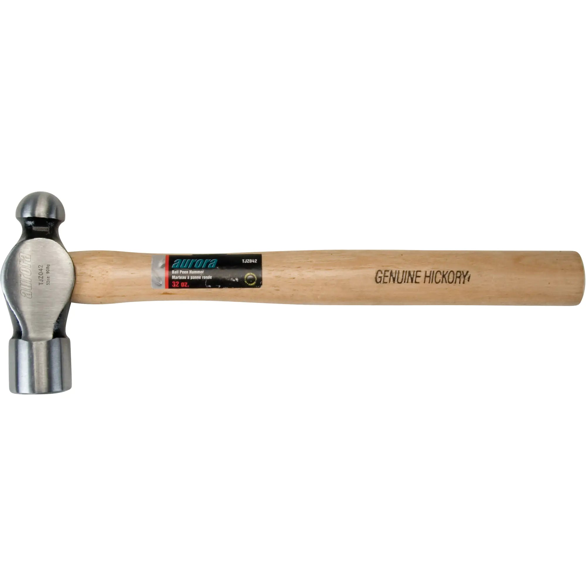 Ball Pein Hammers, 32 oz. Head Weight, Plain Face, Wood Handle Each