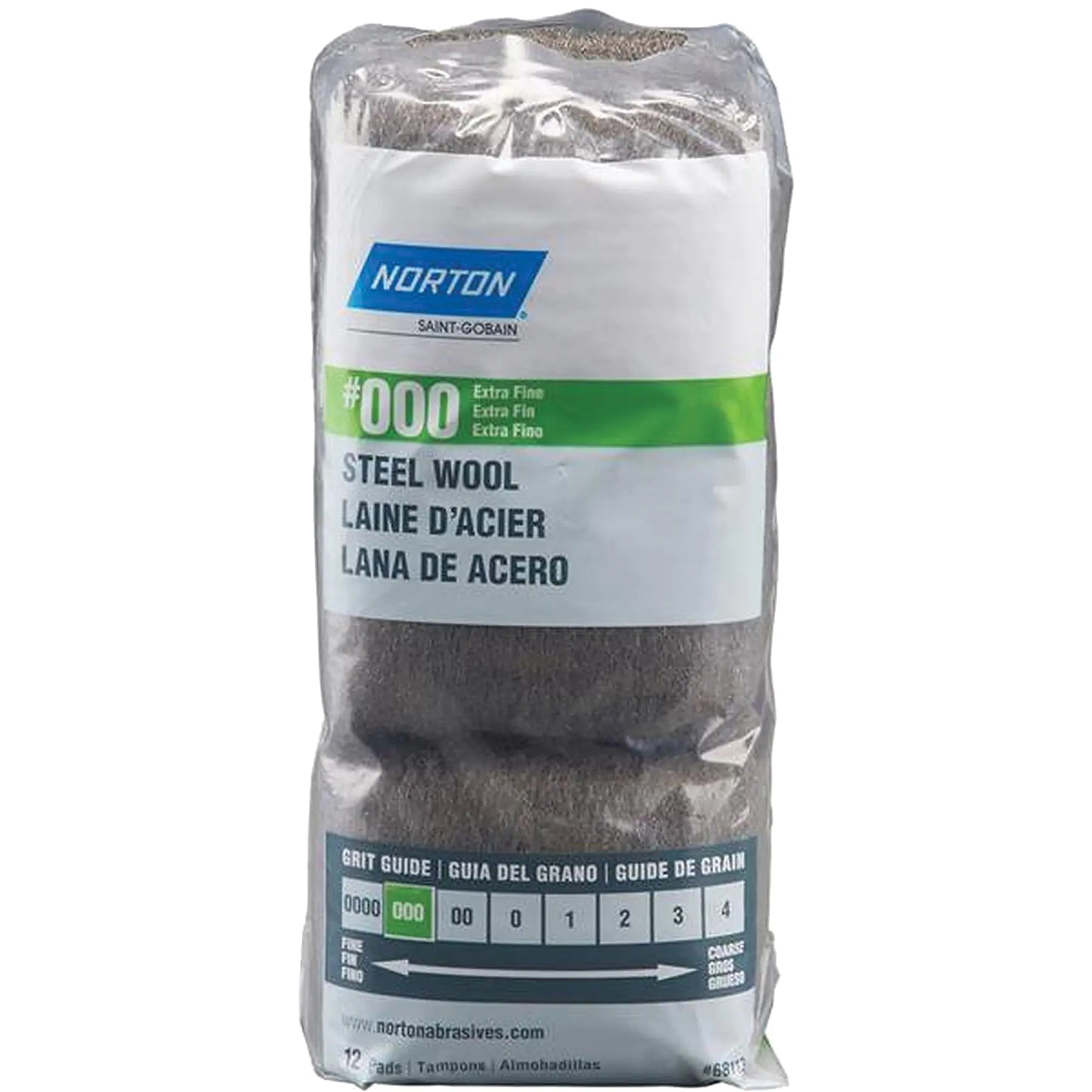 Steel Wool, Roll, Grade 000 Pack of 12
