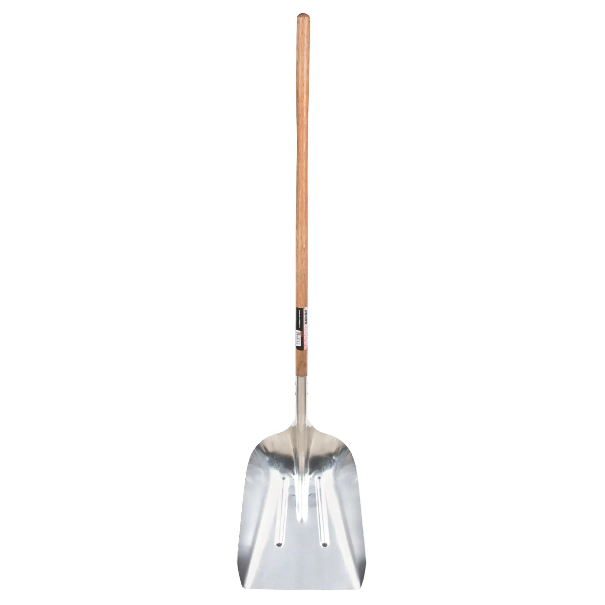 Scoop Shovel, Wood, Aluminum Blade, Straight Handle, 45-3/4