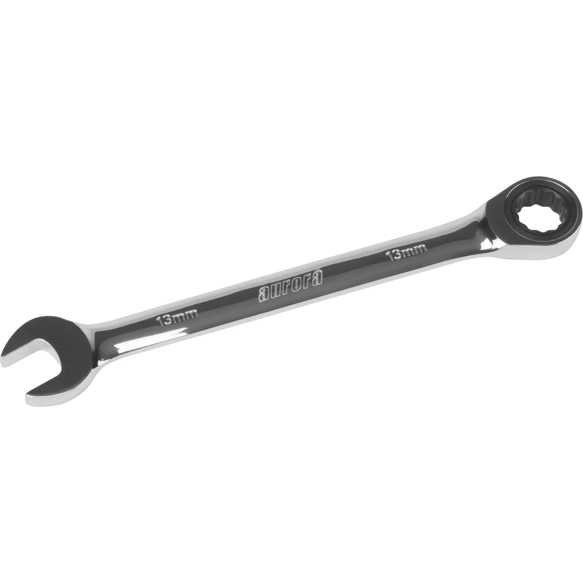 Metric Ratcheting Combination Wrench, 12 Point, 13 mm, Chrome Finish Each