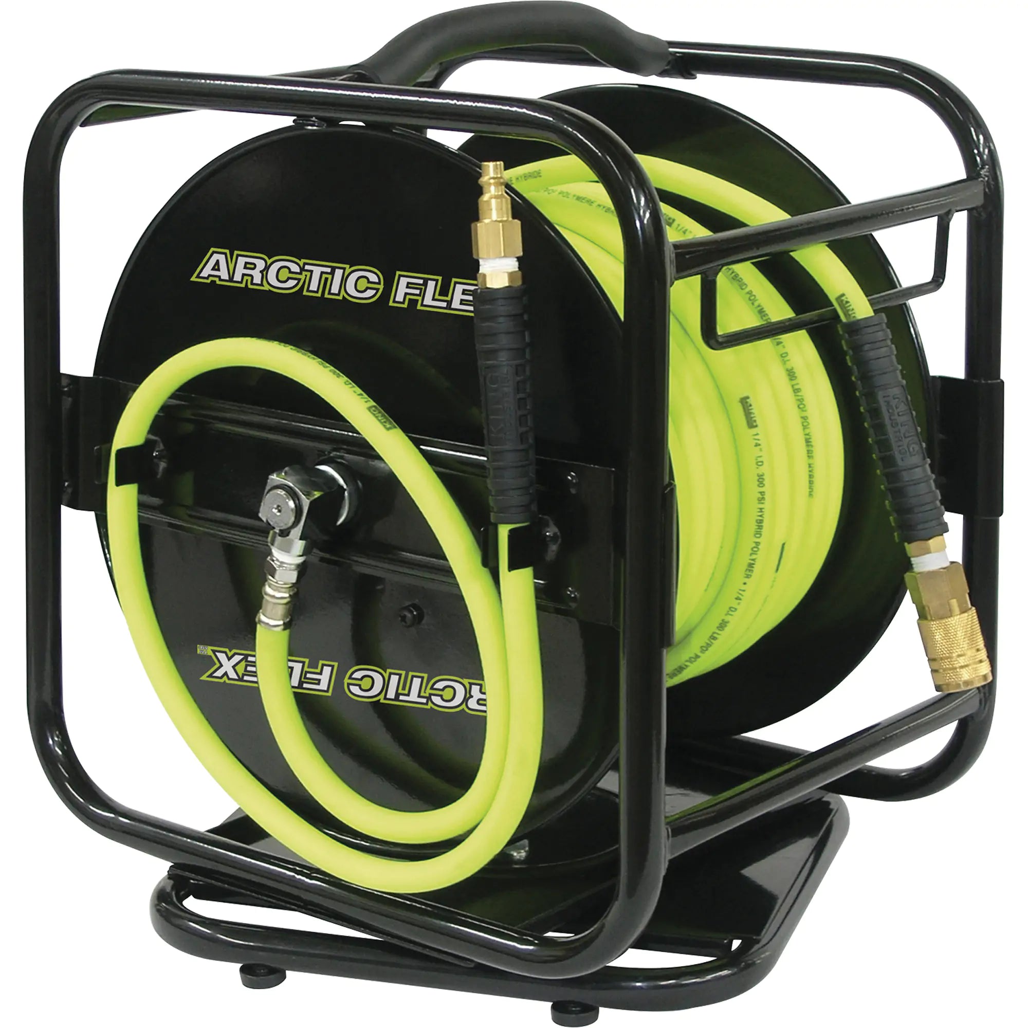 Manual Air Hose Reel with Hybrid Polymer Air Hose, 1/4