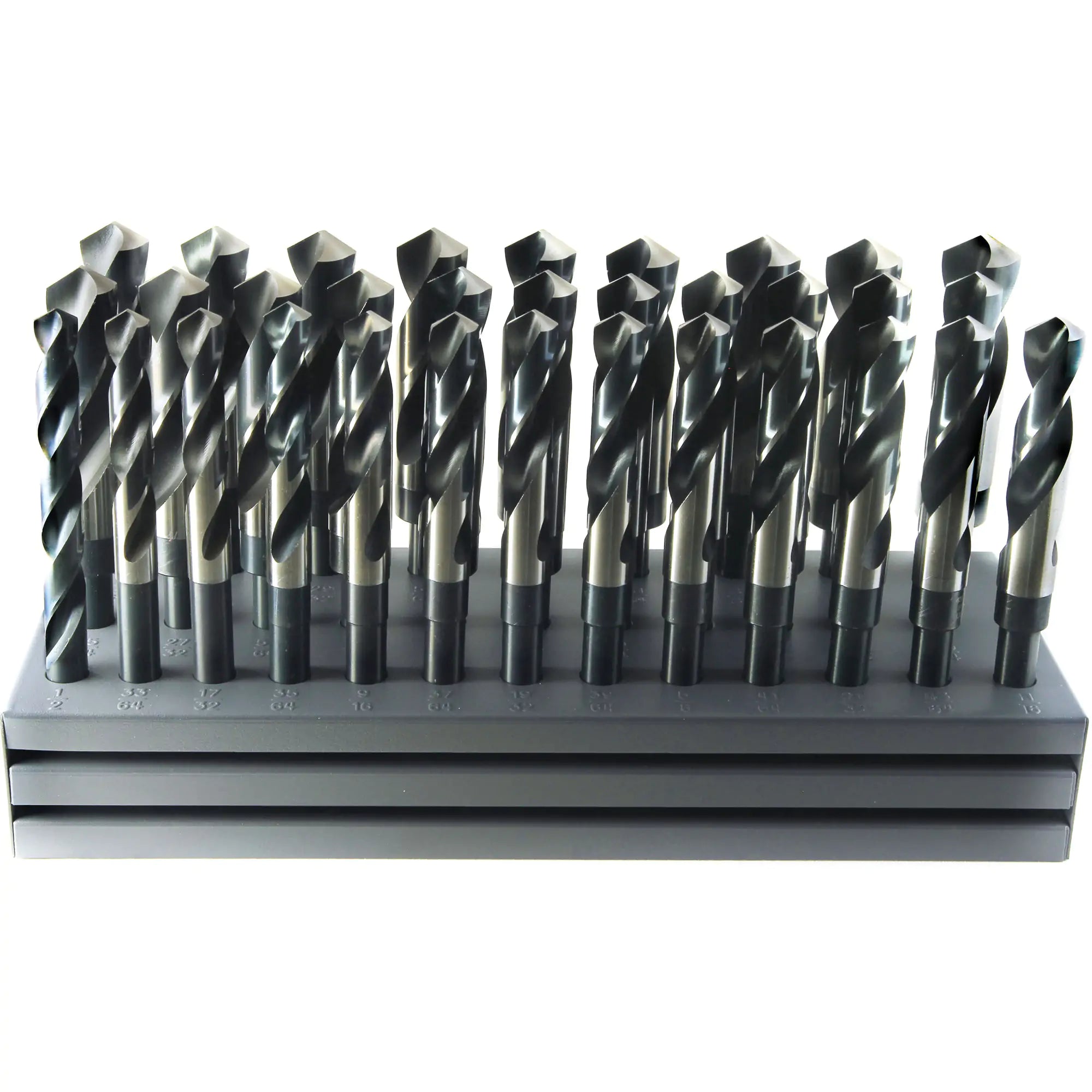 S & D Drill Bit Set with Stand, 32 Pieces, High Speed Steel Each