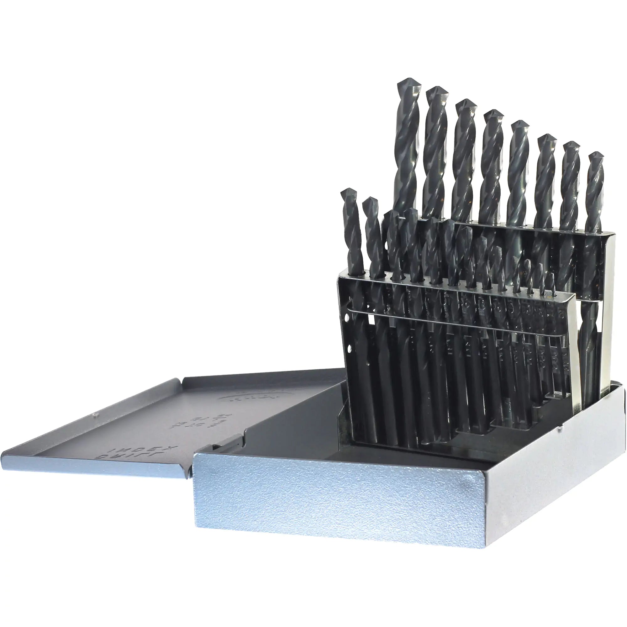 Jobber Length Drill Bit Set, 21 Pieces, High Speed Steel Each