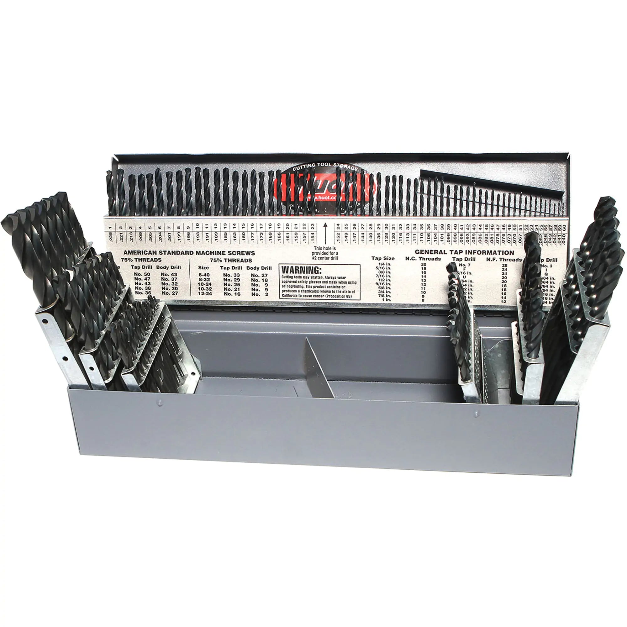 USA Jobber Length Drill Bit Set, 115 Pieces, High Speed Steel Each