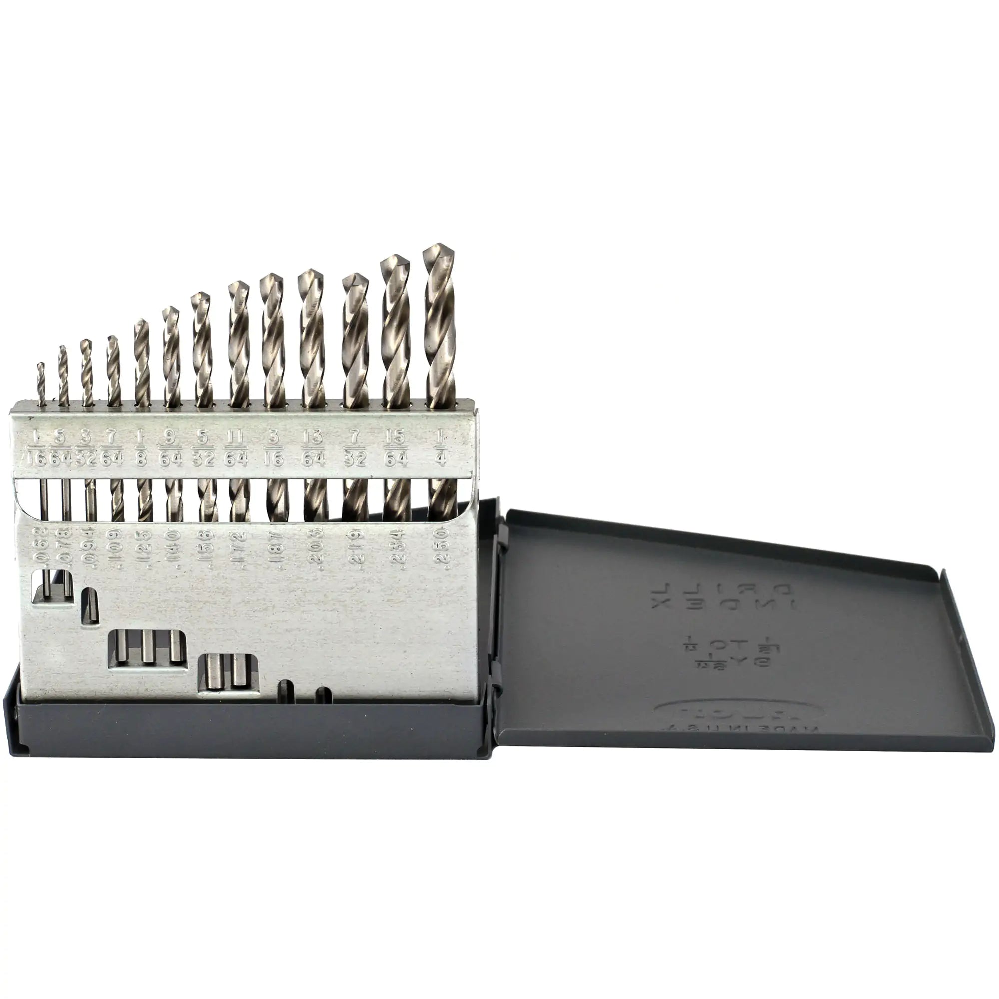 USA Jobber Length Drill Bit Set, 13 Pieces, High Speed Steel Each