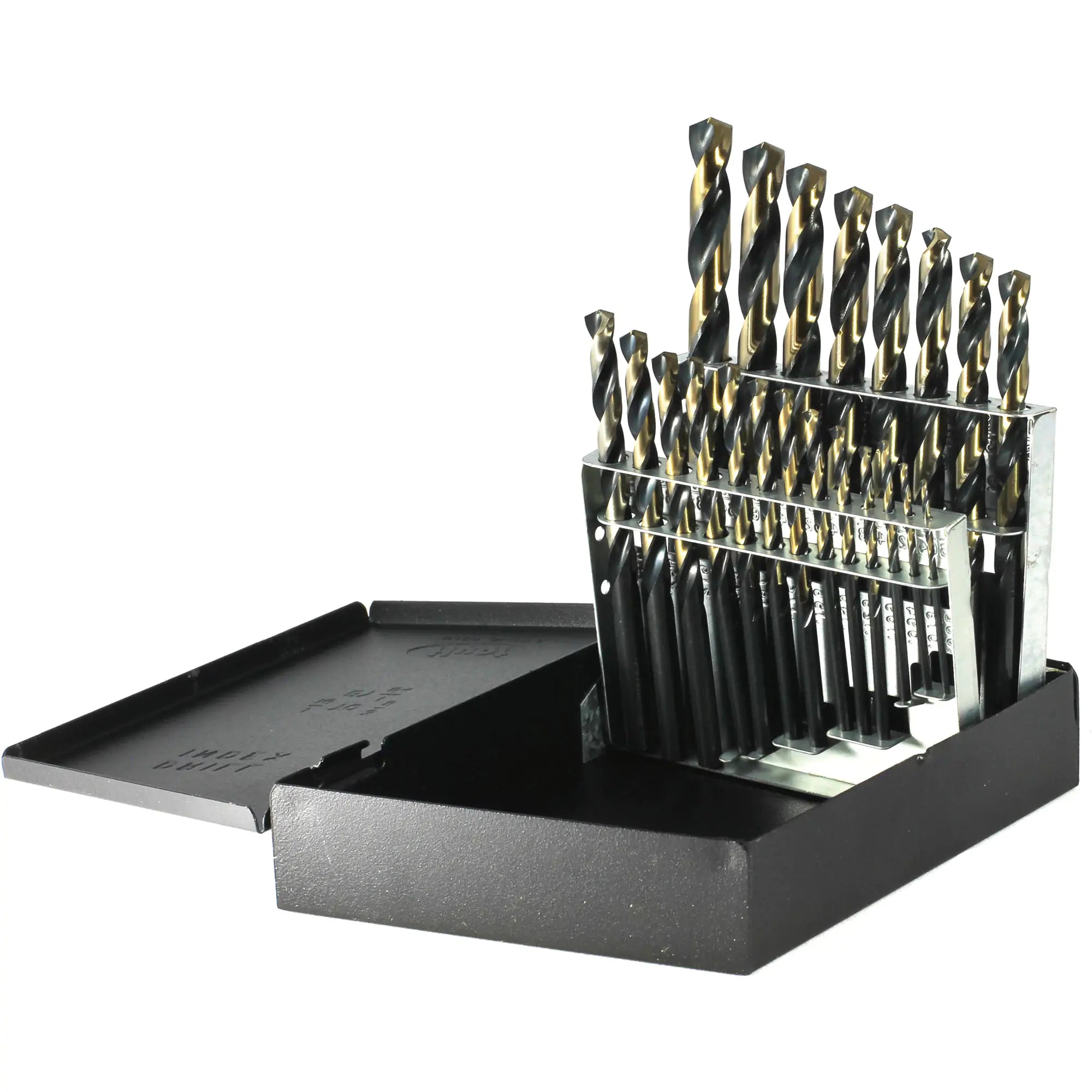 Heavy-Duty Jobber Length Drill Bit Set, 21 Pieces, High Speed Steel Each